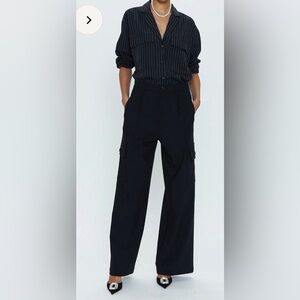 pistola Black Wide-Leg Cargo Trousers